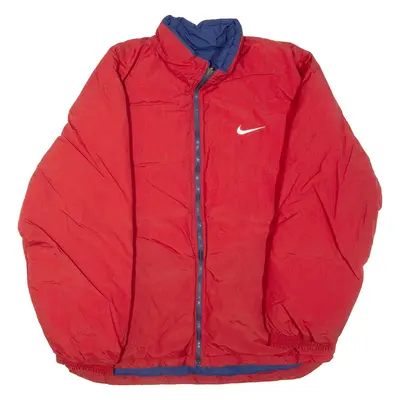 NIKE Mens Puffer Jacket Red Nylon XL