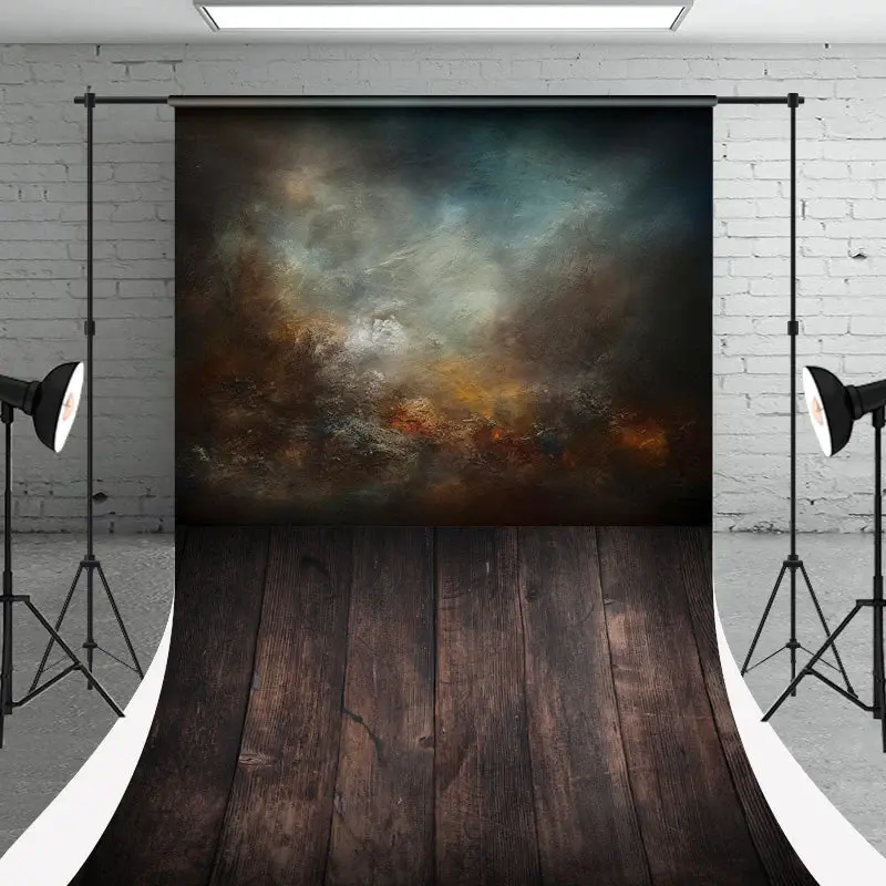 Old Master Wood Texture Portrait Photo Sweep Backdrop