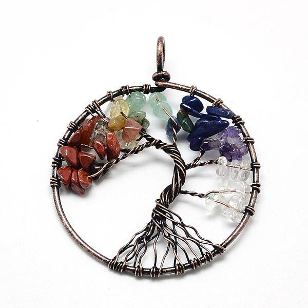 Natural/Synthetic Mixed Stone Chip Big Pendants