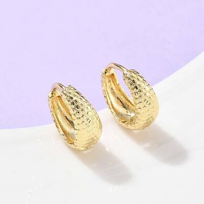 Textured Brass Hoop Earrings