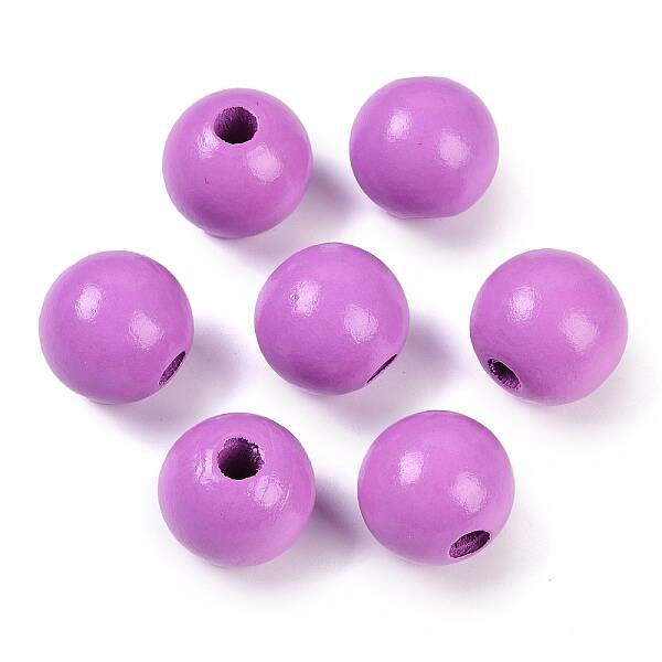 Spray Painted Wood European Beads