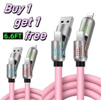 [Buy 1 get 1 free] 6.6FT-Universal 4-in-1 Multi USB Pink Charging Cable with USB A,Type C,Lightning Fast Charging&Data Sync f...