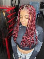 14 Inch Short Curly End Braided Lace Front Wigs for Women, Gorgeous Fluffy Wigs without Bangs, Synthetic Braided Lace Wigs fo...