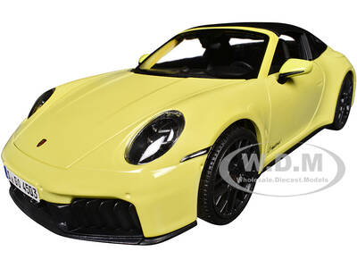 Porsche 911 Targa 4 GTS (992.2) Yellow with Black Top Special Edition Series 1/18 Diecast Model Car by Maisto