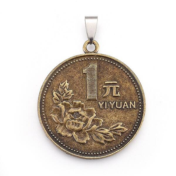 Tibetan Style Alloy Coin Pendants