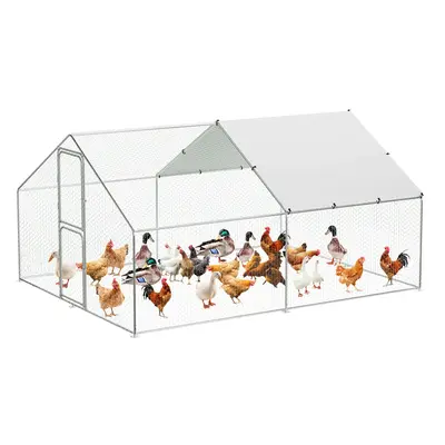 Garvee Heavy-Duty Walk-In Metal Chicken Coop for Backyard Poultry – Dual Lockable Doors, Galvanized Steel Frame, Waterproof...