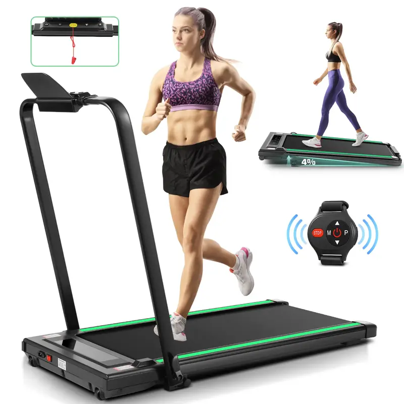 ANCHEER 2 in 1 Under Desk 2s Folding Treadmill , Compact Electric Walking Pad for Home/Gym/Office with LED Touch Screen/Remot...