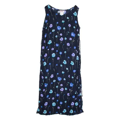 R&K Womens Shift Dress Blue Floral Sleeveless Midi UK 12