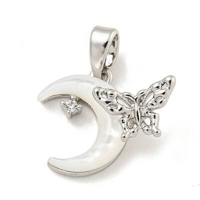 Brass Micro Pave Clear Cubic Zirconia Pendants