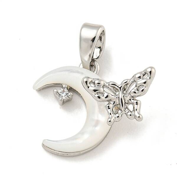 Brass Micro Pave Clear Cubic Zirconia Pendants
