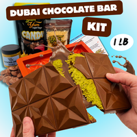 1 Pound Dubai Pistachio Chocolate Bar Kit DIY White, Dark, and Milk Chocolate Viral Candy Kunafa Bar Set Snack Dessert Bonbon...