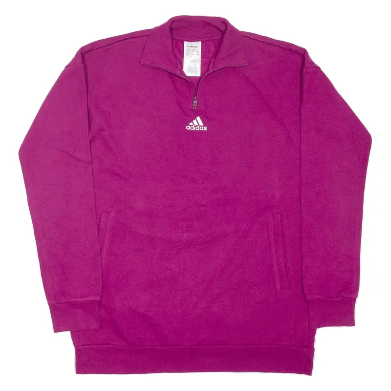 ADIDAS Sweatshirt Purple 1/4 Zip Womens S