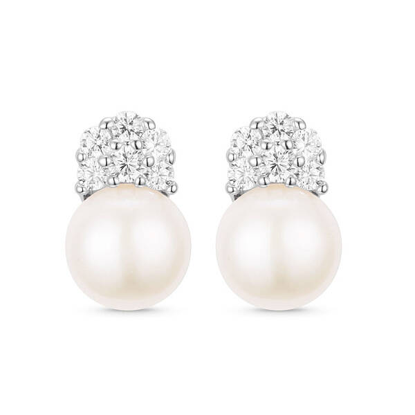 Simple Micro Pave AAA Cubic Zirconia Rhodium Plated 925 Sterling Silver Ear Studs