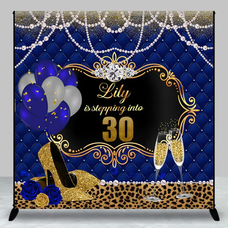 Blue Pearl High Heels Custom 30th Birthday Backdrop