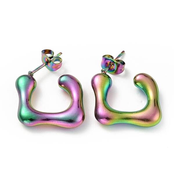 Rainbow Color Square Stud Earrings