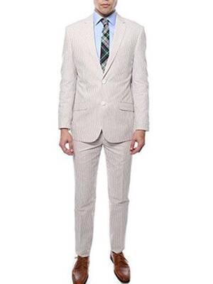 Tan Seersucker Blazer