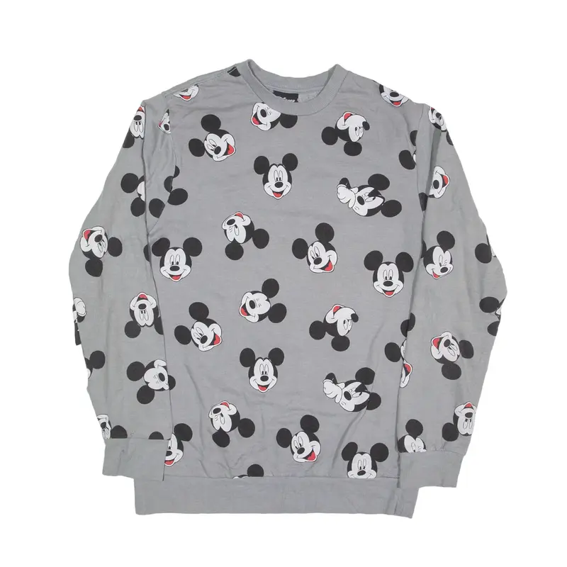 DISNEY Mickey Mouse Sweatshirt Grey Womens M