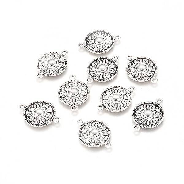 Flat Round Tibetan Style Alloy Links connectors