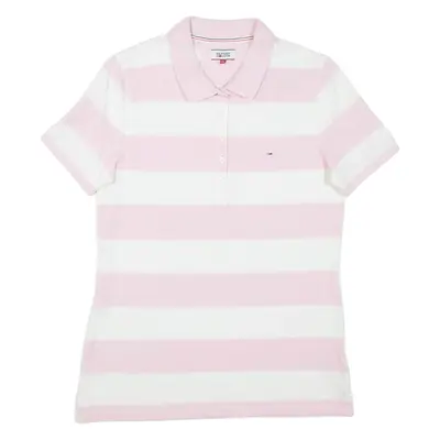 HILFIGER DENIM Womens Polo Shirt Pink Striped XL