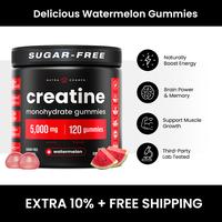 NutraChamps Creatine Gummies for Muscle Gain, More Strength & Brain Health for Men & Women – 120 Sugar-Free Watermelon Gumm...
