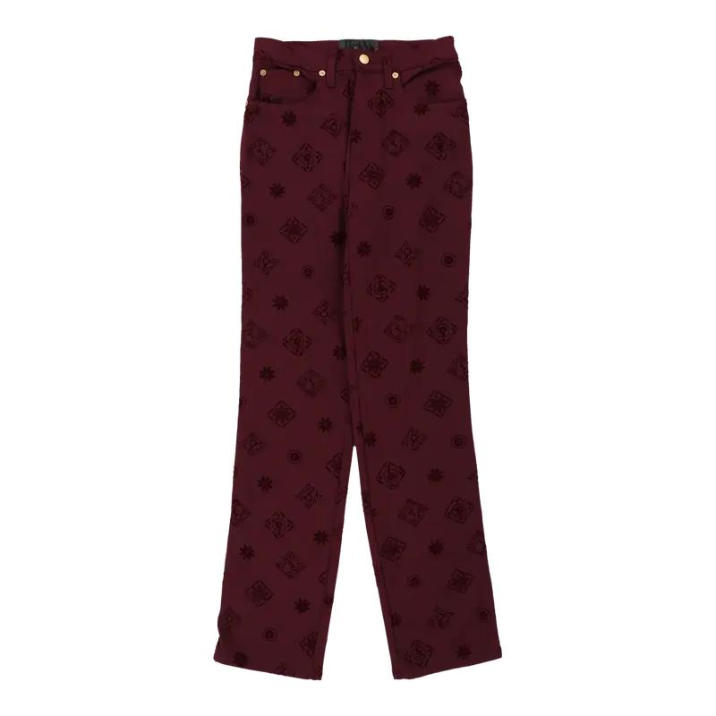 Roccobarocco Trousers - 28W UK 8 Burgundy Nylon | Size: UK 8