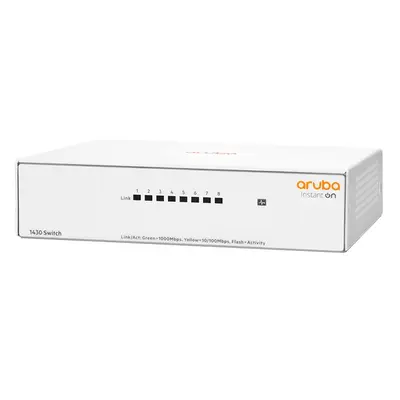 R8R45A#ACC HP Aruba Instant On 1430 8G 8-Ports RJ-45 10/100/1000Base-T Gigabit Ethernet Rack-Mountable Layer 2 Unmanaged Netw...