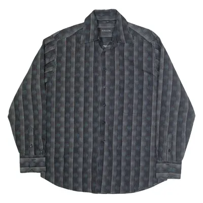 BIAGGINI Shirt Black Striped Long Sleeve Mens S