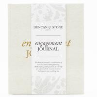 Engagement Journal - Linen Bound Hard Cover with Gold Embossed Title, 69 Pages, Flat Lay Spine, Perfect Gift for Bride-to-be ...