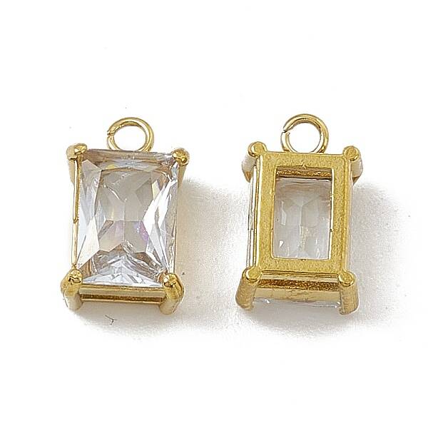 PVD Vacuum Plating 201 Stainless Steel Glass Charms
