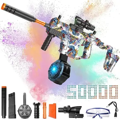 JOYNAS Automatic Dual Mode Gel Balls Blaster Toys Rechargeable Splatter Gel Ball Blaster with Goggles and Ammo Drum, Outdoor ...