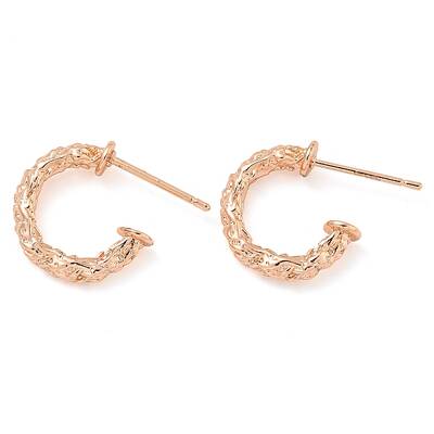 Rack Plating Brass C-Shaped Stud Earrings