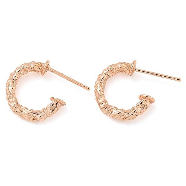 Rack Plating Brass C-Shaped Stud Earrings