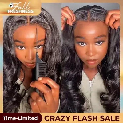 West Kiss Pre Cut Ready Go Glueless Wig Body Wave 7x4 Lace Closure Wig Human Hair 7x5 Closure Wig Bleached Knots Pre Plucked ...