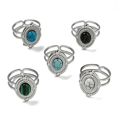 Oval 304 Stainless Steel Open Cuff Rings