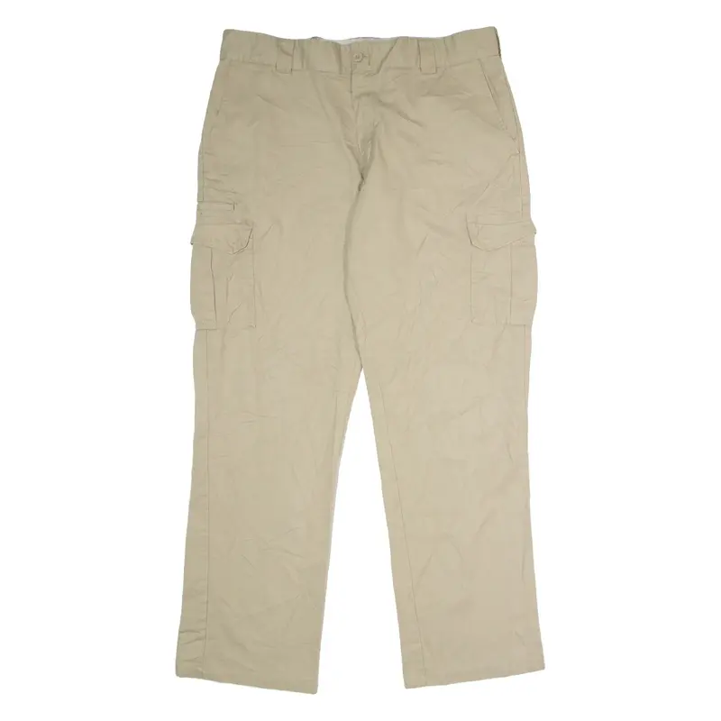 DICKIES Flex Workwear Cargo Mens Trousers Beige Regular Straight W38 L34