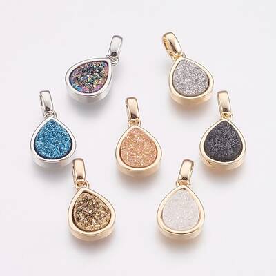 Natural Druzy Agate Pendants