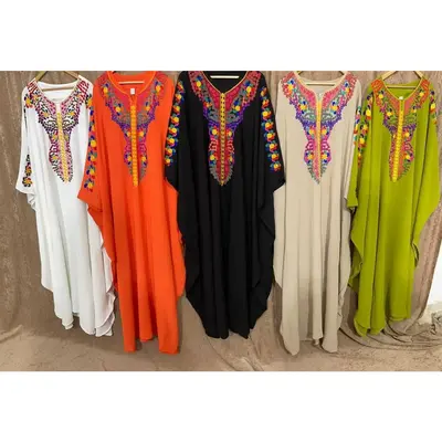 Coloful Embroidered Abaya