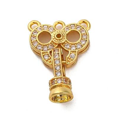 Brass Micro Pave Clear Cubic Zirconia Fold Over Clasps