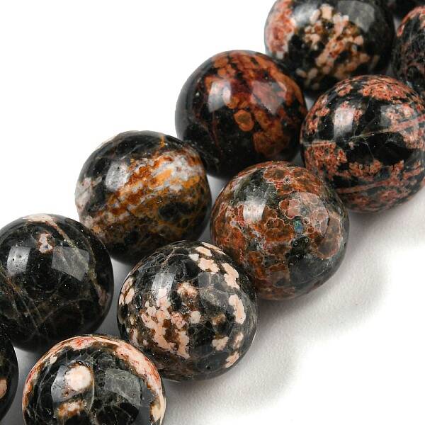 Natural Red Snowflake Obsidian Round Beads Strands