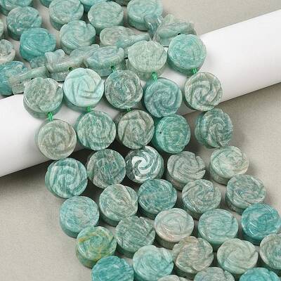 Natural Amazonite Carved Beads Strands