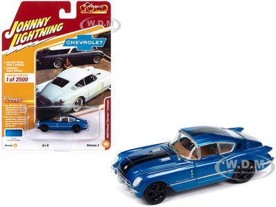 1954 Chevrolet Corvair Concept Car Bright Blue Metallic with Black Stripes \