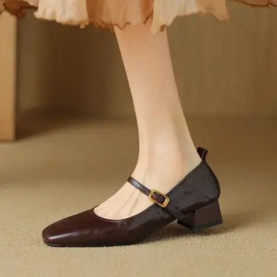 CHIKO Yiesha Square Toe Block Heels Mary Jane Shoes