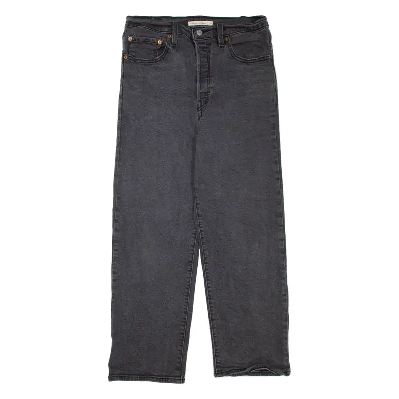 LEVI'S Ribcage Womens Jeans Grey Regular Straight W30 L27