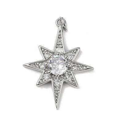 Brass Micro Pave Cubic Zirconia Pendants