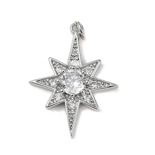 Brass Micro Pave Cubic Zirconia Pendants