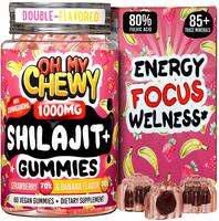 Pure Himalayan Shilajit Ashwagandha Gummies - 80% Fulvic Acid & 85+ Trace Minerals - Strawberry & Banana Healthcare Suppleme...