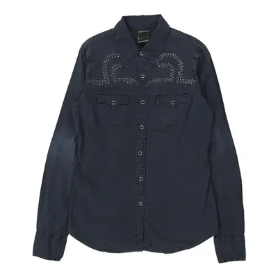 Made in Usa True Religion Embroidered Shirt - XS Navy Cotton