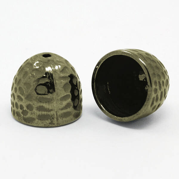 Hammered Alloy Campaniform Cord Ends