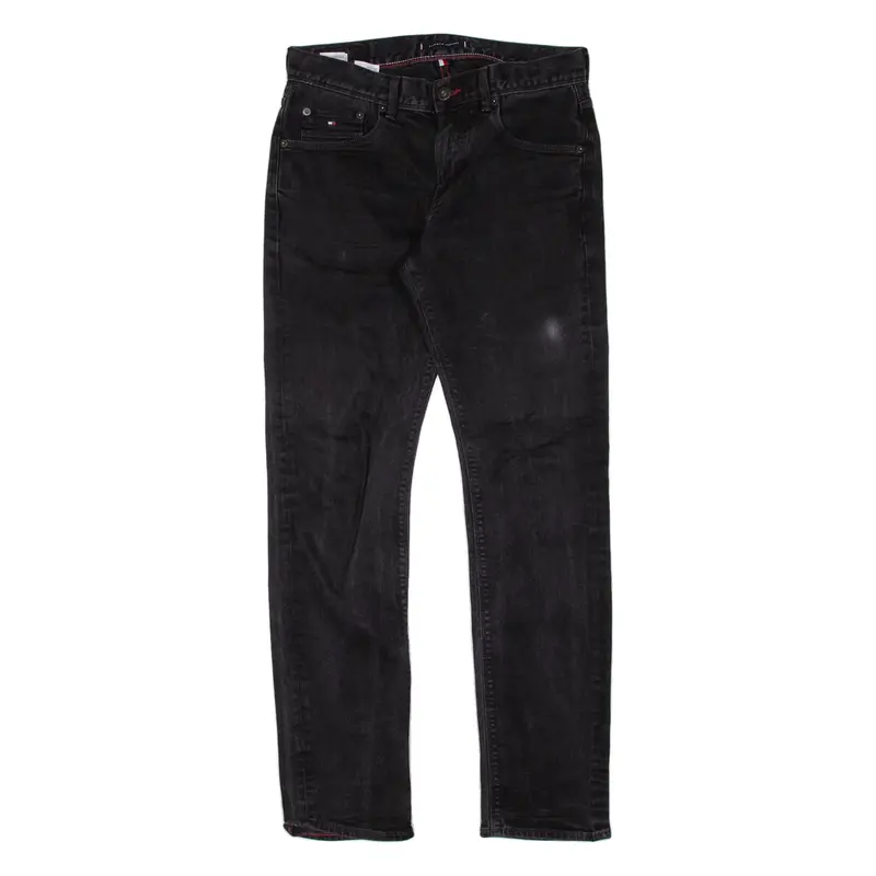 TOMMY HILFIGER Mens Jeans Black Slim Straight W30 L32