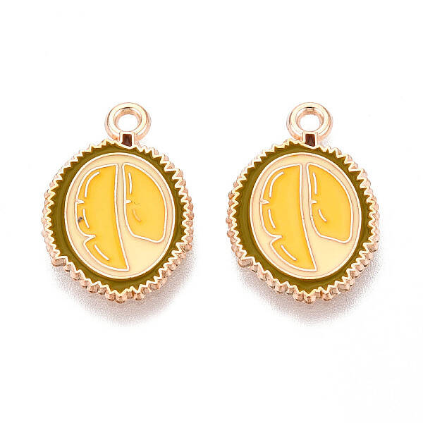 Fruit Alloy Enamel Pendants